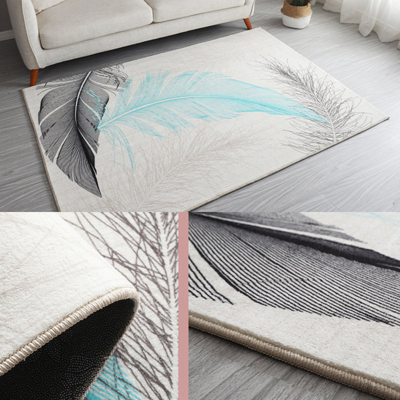 Antique Living Room Rug Multi Colored Flower Printed Area Carpet Non-Slip Backing Pet Friendly Easy Care Indoor Rug