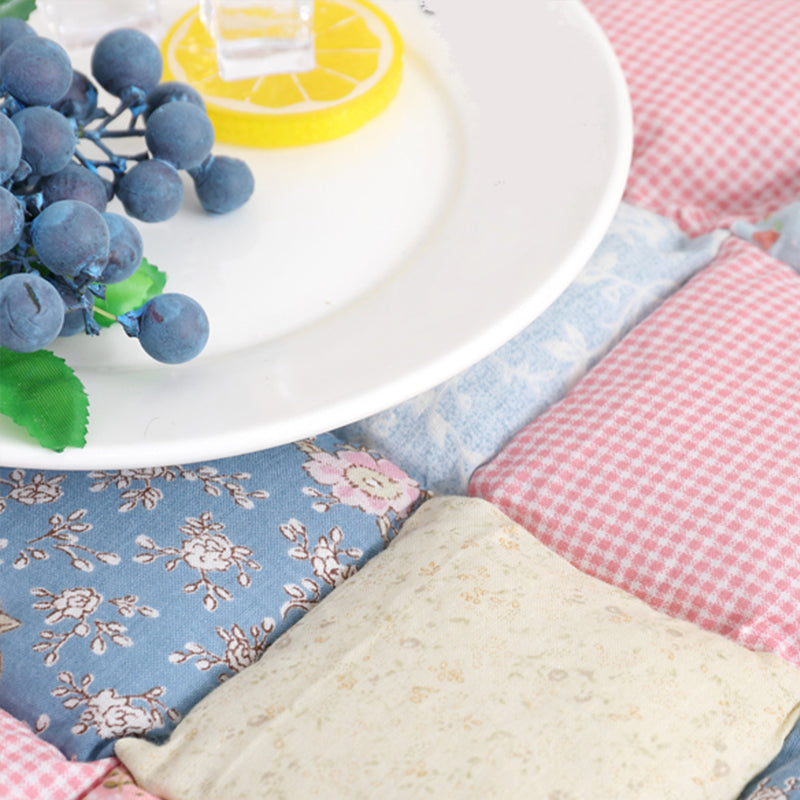 Nordic Plaid Printed Rug Multicolored Cotton Indoor Rug Anti-Slip Pet Friendly Easy Care Area Carpet for Room