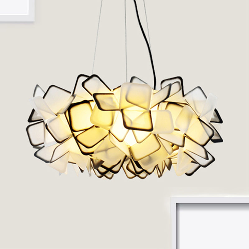 Costilización de caída de la flor de marrón/azul/púrpura contemporáneo 21 "/27.5" de ancho de 1 luz lámpara de techo acrílico para sala de estar