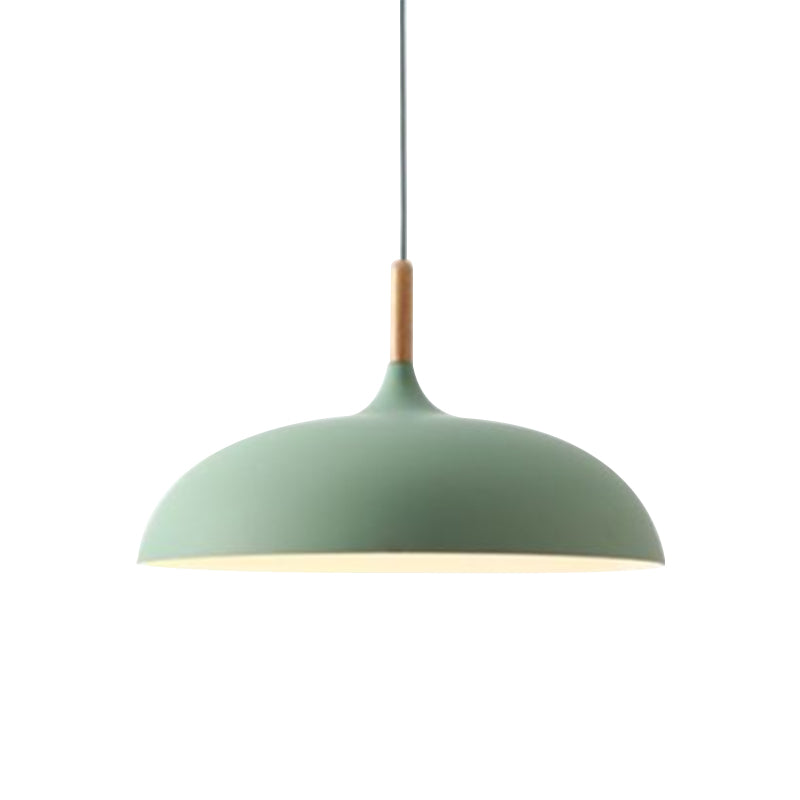 Oignon / bol / chambre à coucher effilée suspension suspension en aluminium 1-Light Macaron Style Lampe en rose / jaune / bleu