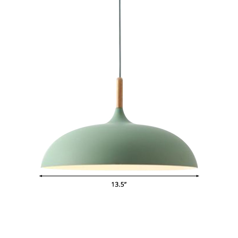 Oignon / bol / chambre à coucher effilée suspension suspension en aluminium 1-Light Macaron Style Lampe en rose / jaune / bleu