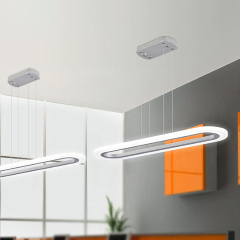 Ovale Office Plafond Light Acrylique 31,5 "/ 39" LED Modernisme LED Pendentif en lumière chaude / blanc / naturel