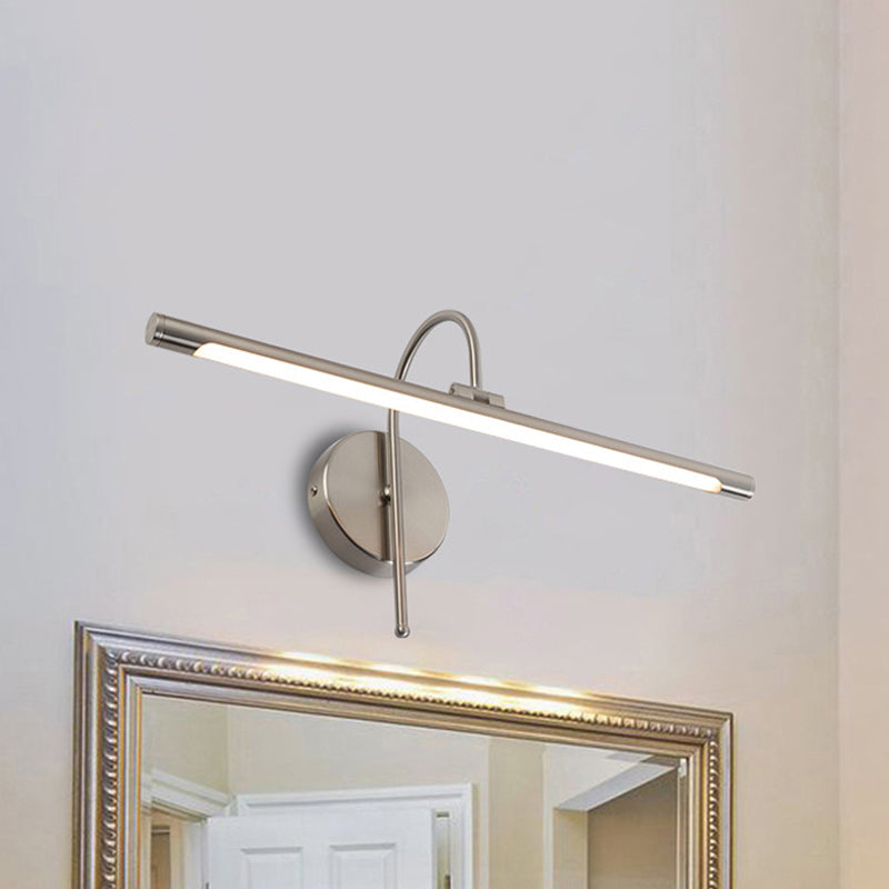 Zeitgenössische LED -Wandlampe mit Metallschatten Schwarz/Nickel Röhrenförmiger Waschtischlampe über dem Spiegel, 16 "/20" Durchmesser