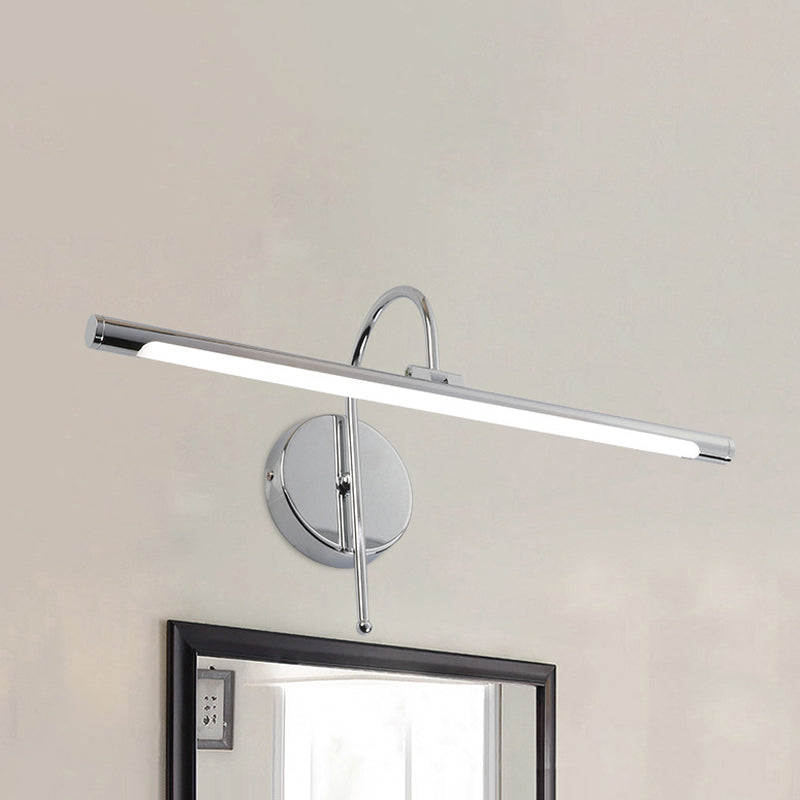Zeitgenössische LED -Wandlampe mit Metallschatten Schwarz/Nickel Röhrenförmiger Waschtischlampe über dem Spiegel, 16 "/20" Durchmesser