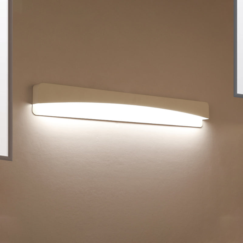 White Rectangular Wall Mounted Lighting Minimalist Style 16.5"/20.5" Dia LED Metal and Acrylic Sconce Lamp