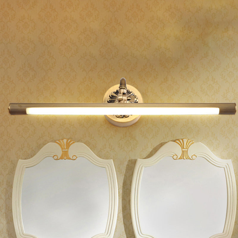 Messing Finish Tubular Wall Leuchten Licht Moderne integrierter LED -Metall -Waschtischbeleuchtung für Badezimmer, 17 "/22" W.