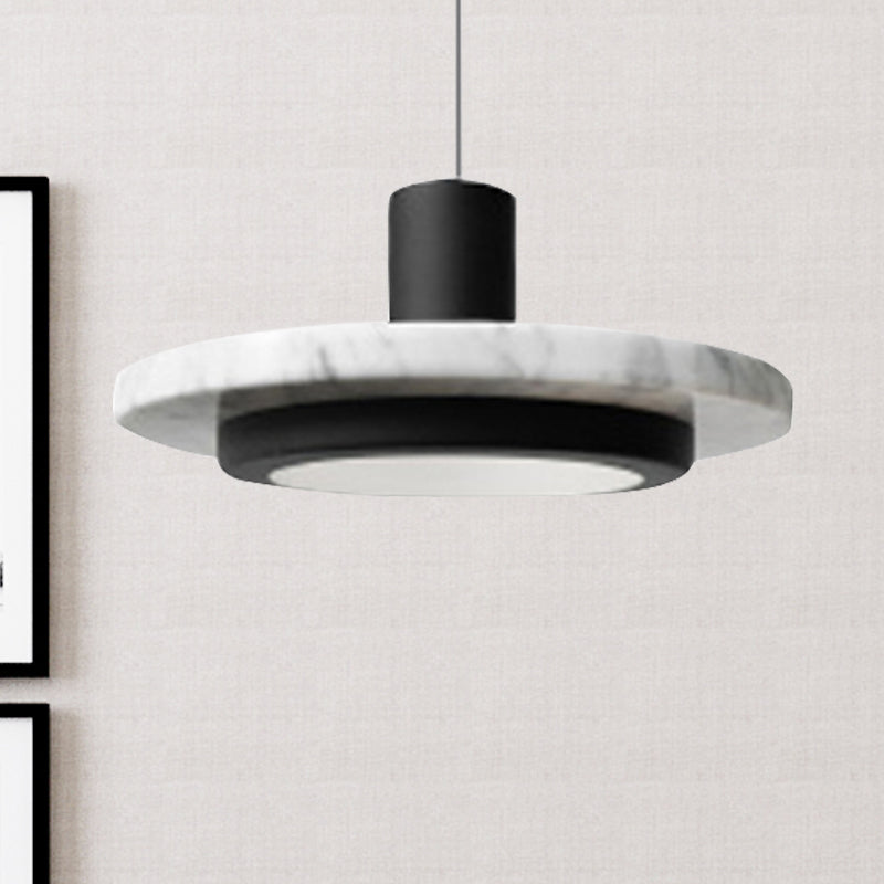 Disk Shape Metal Ceiling Pendant Fixture Modern LED Gold/Black Hanging Lighting Kit for Bedroom