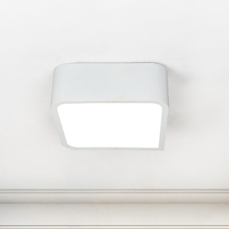 Plafonnier encastré carré en métal de 10 "/ 14" de large, LED moderne, blanc/noir, plafonnier encastré en blanc/lumière chaude