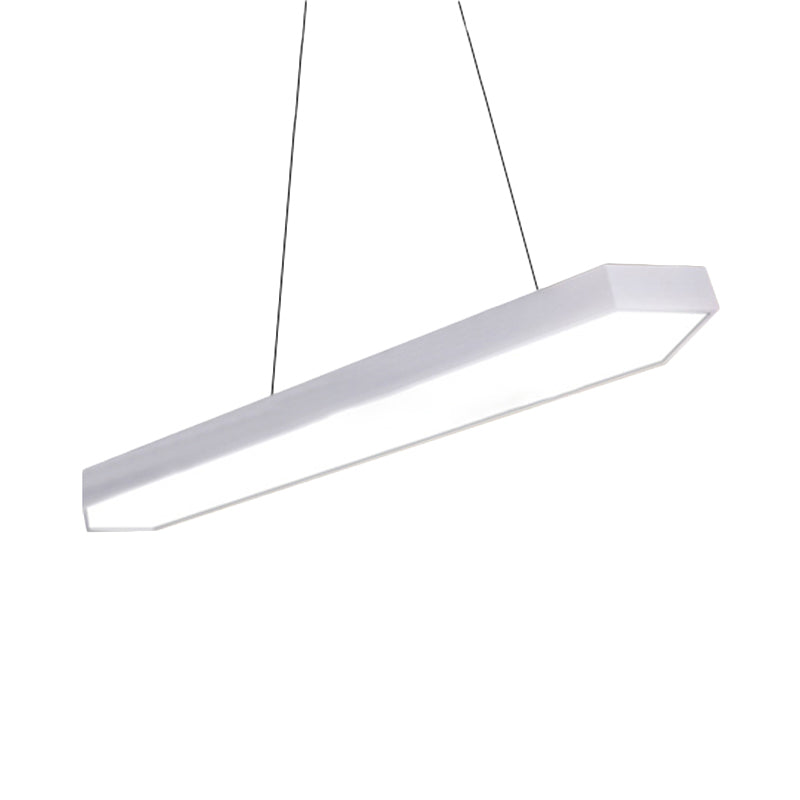 Éclairage pendentif linéaire en métal Kit de lampe suspendue à LED moderne blanc / noir / argent en lumière blanche / chaude / naturelle, 4 "/ 8" / 12 "de large