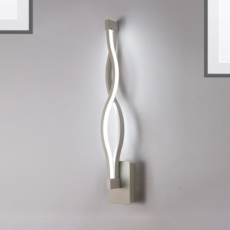 Acrylic Intertwined LED Wall Sconce Simplicity 1 Light Black/White Sconce Lighting in Warm/White Light