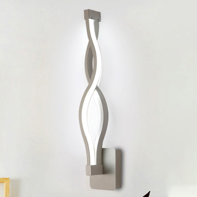 Acrylic Intertwined LED Wall Sconce Simplicity 1 Light Black/White Sconce Lighting in Warm/White Light