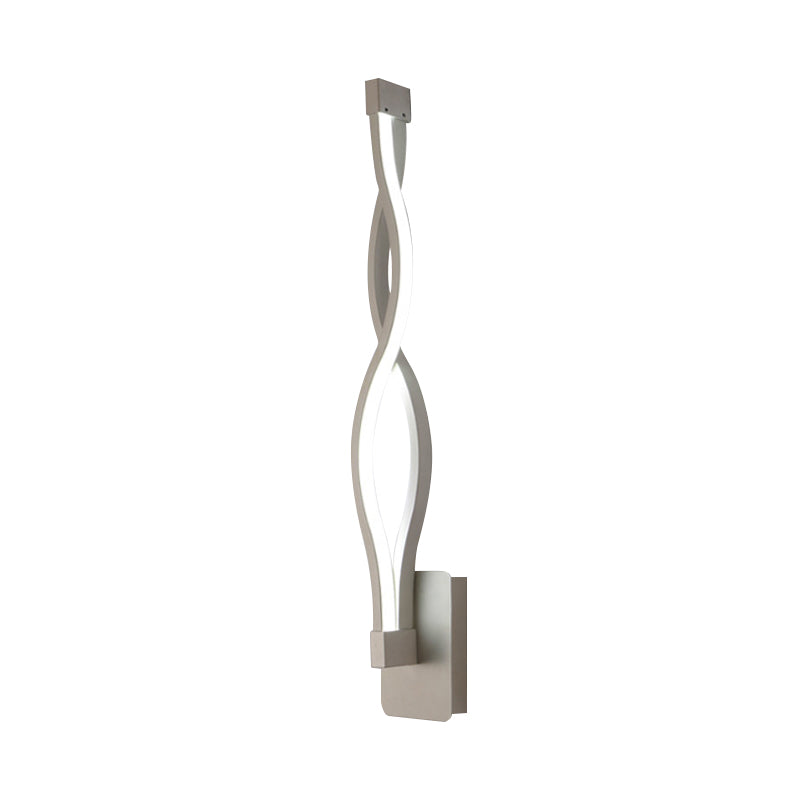 Acrylic Intertwined LED Wall Sconce Simplicity 1 Light Black/White Sconce Lighting in Warm/White Light