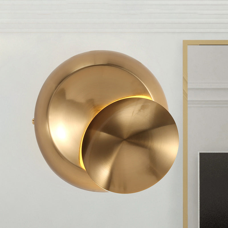 Black/White Finish Rounded Wall Lamp Simple Style LED Aluminum Sconce Lighting for Stairway