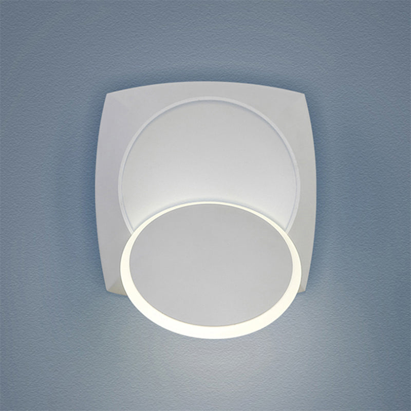 Rotation Squared Metallic Mur Murce Minimalisme LED Mur blanc LED MUR MURD dans un éclairage chaud / blanc