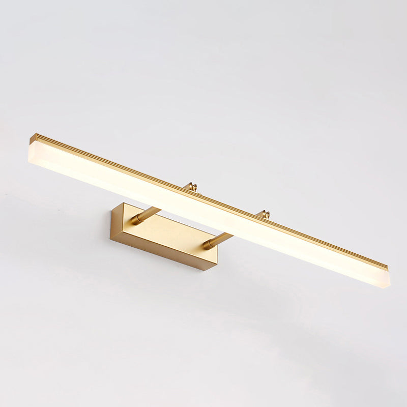 16"/19.5" W Rectangular Wall Sconce Lighting Modernist Style Acrylic LED Bathroom Vanity Light in Gold, Warm/White Light