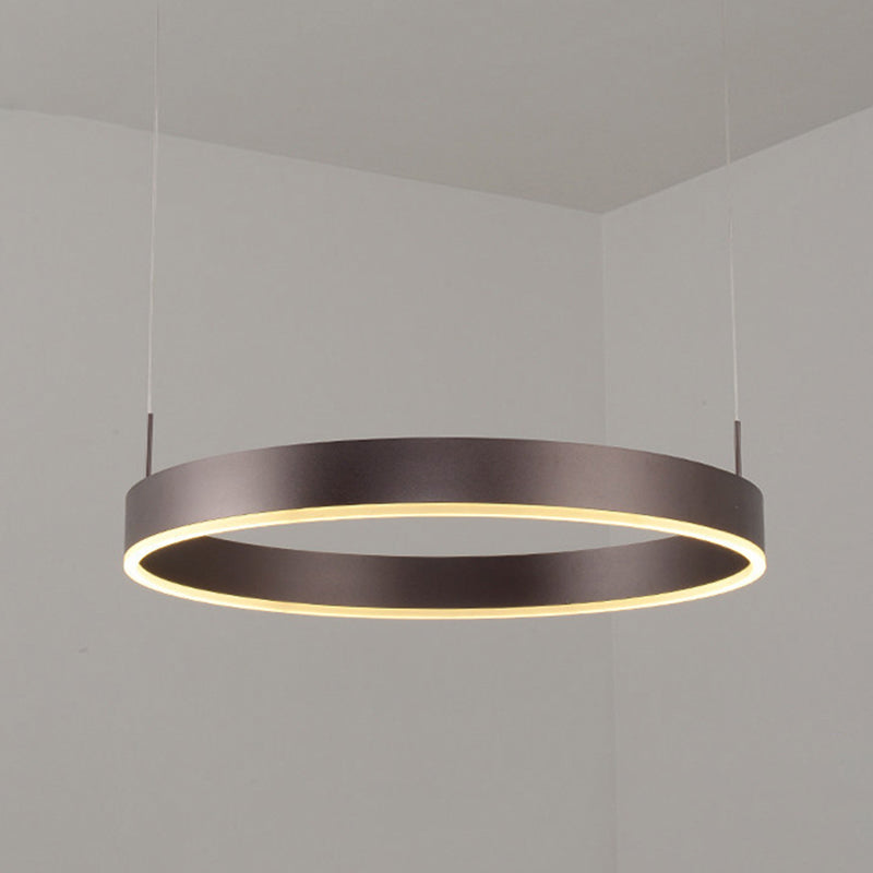 Modern 1/2/3-Light Suspension Pendant with Acrylic Shade Coffee Ring Chandelier Light in Warm/White Light