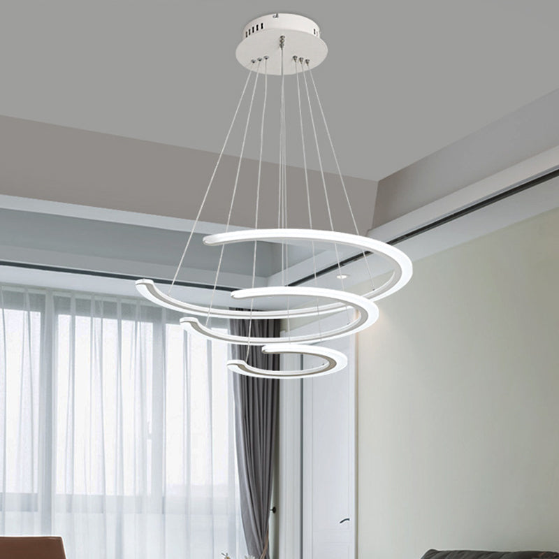 Ring Dining Room Chandelier Acrylic LED 1/2/3 Light Postmodern Ceiling Pendant in Warm/White/Natural Light