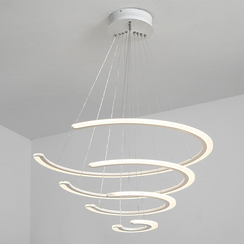 Ring Dining Room Chandelier Acrylic LED 1/2/3 Light Postmodern Ceiling Pendant in Warm/White/Natural Light