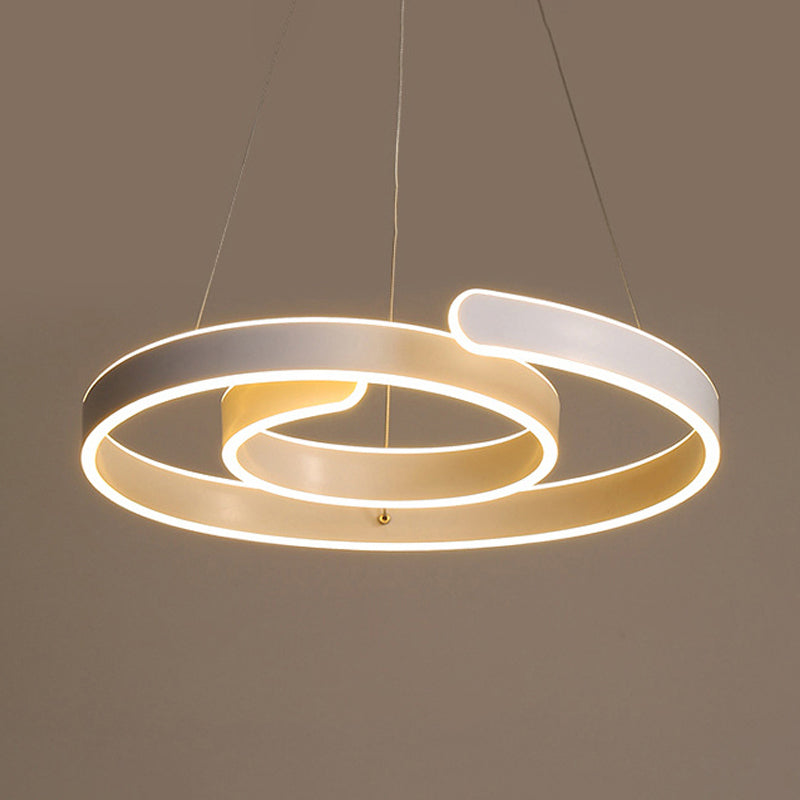 Twisting Acrylic Ceiling Light Modern LED White Chandelier Pendant in Warm/White Light