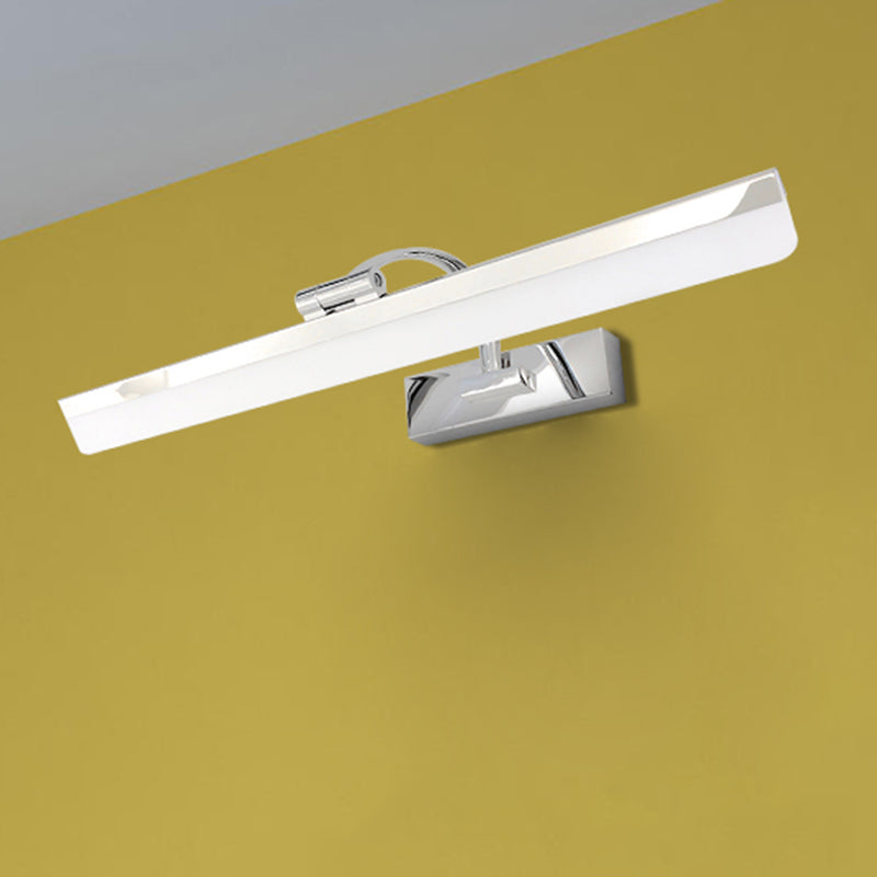 Éclairage mural rectangulaire en acrylique simple élégant élégant LED nickel finition vanité lampe en lumière chaude / blanche, 16,5 "/20,5" W