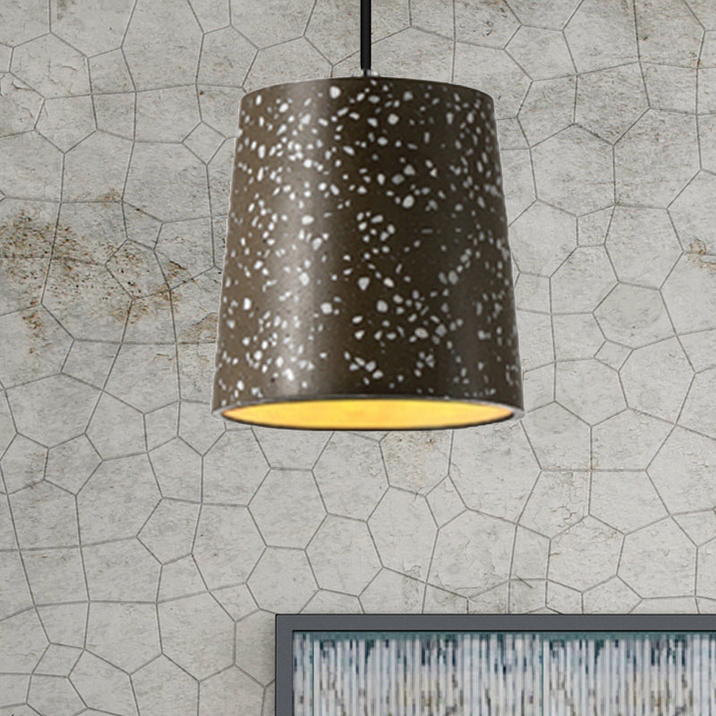 Iluminación colgante de cono de cemento en estilo nórdico 1 luz negra/blanca/marrón colgante luz