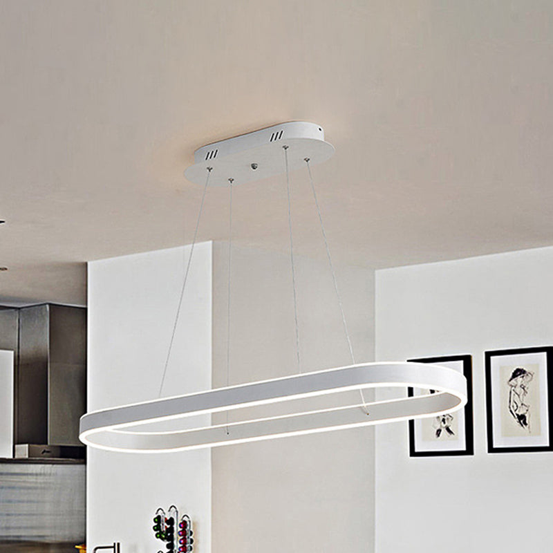 31,5 "/39"/47 "larghe oro/bianco sospensione ovale a sospensione ovalo minimalista LED Acrilico Acrilico Luce sull'isola in luce calda/bianca