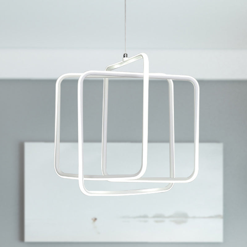 Minimalistisch vierkante LED kroonluchter licht acryl eetkamer drop hanger in warm/wit licht