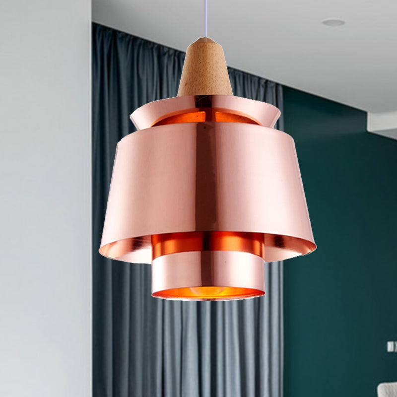 1 cabezal de comedor de comedor Luz con tono de metal cónico