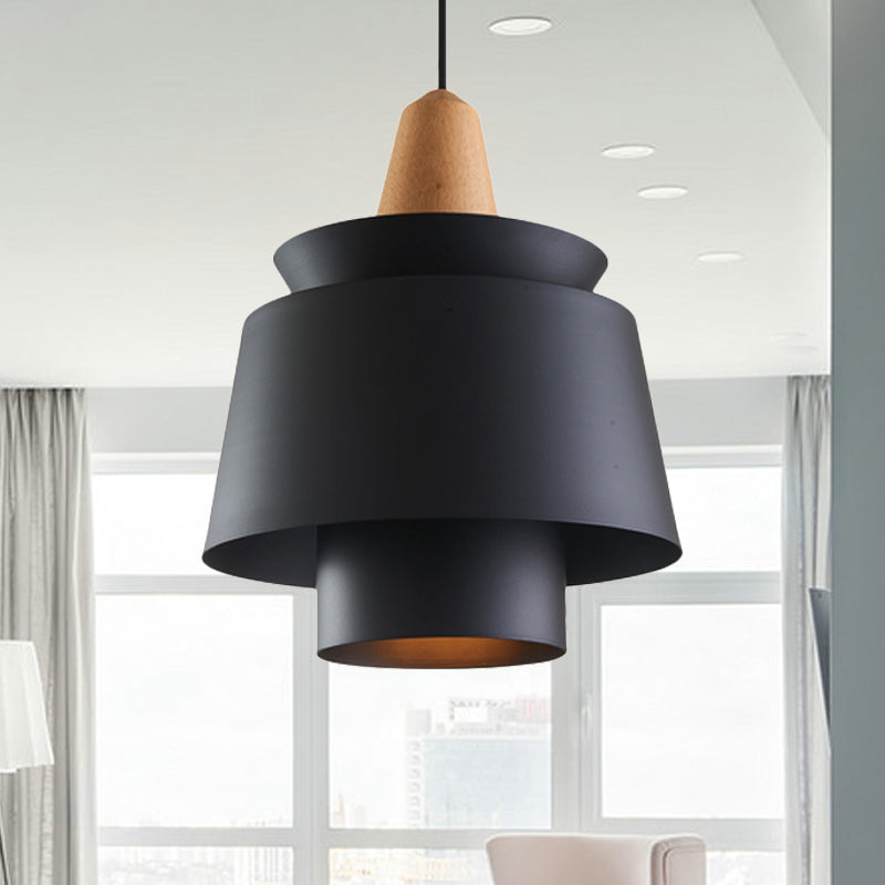 1 cabezal de comedor de comedor Luz con tono de metal cónico