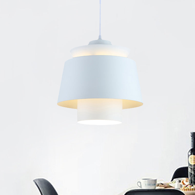Lámpara de luz colgante de estilo modernista Metálico 1 cabezal Lámpara colgante de sala de estar en negro/gris