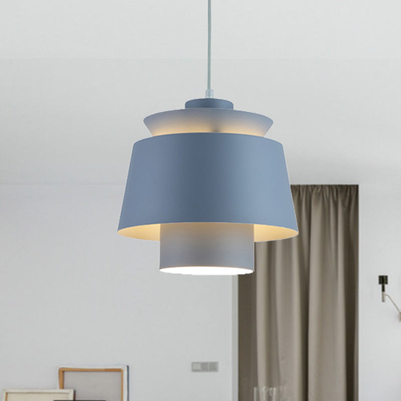 Lámpara de luz colgante de estilo modernista Metálico 1 cabezal Lámpara colgante de sala de estar en negro/gris