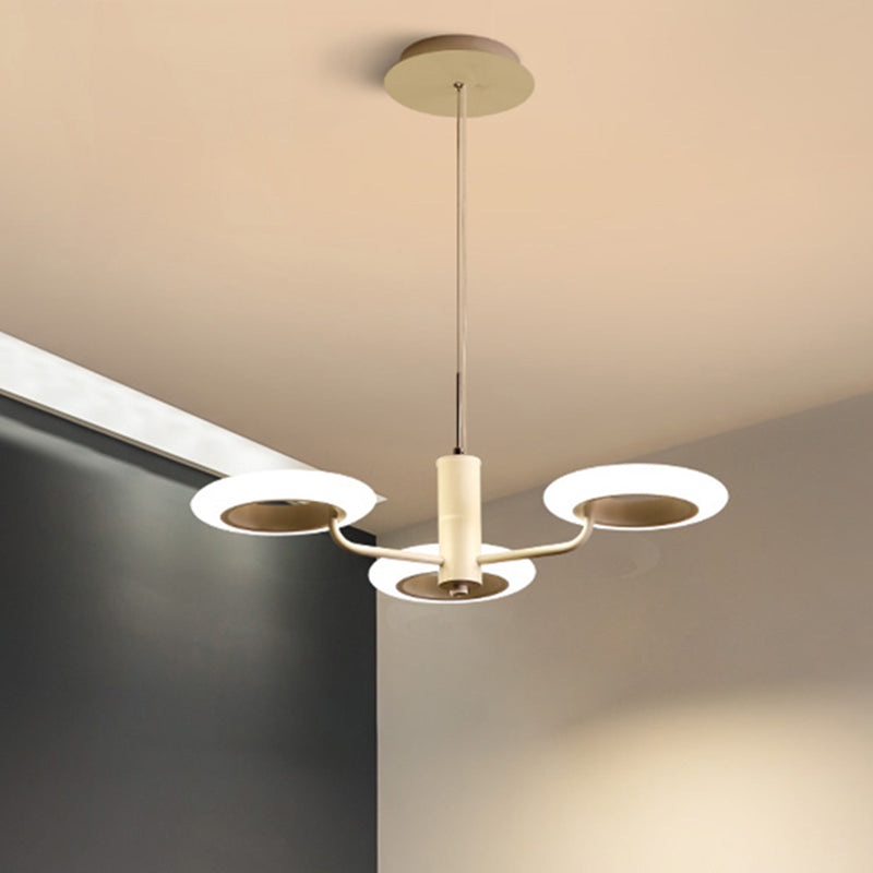 Zwart/wit/bruine donuthangende lampkit Modern 3/4-head acryl kroonluchter hanger in warm/wit licht