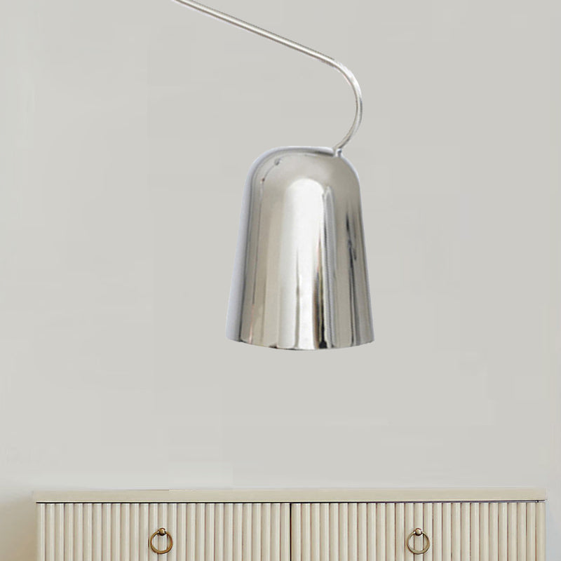 1 comedor ligero Luz colgante colgante con tono de metal Bell Lámpara de suspensión de estilo negro/blanco moderno