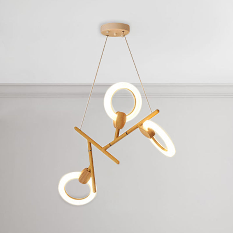 3/5/6 luces Luz de techo de cocina con rama Lámpara de araña de madera acrílica