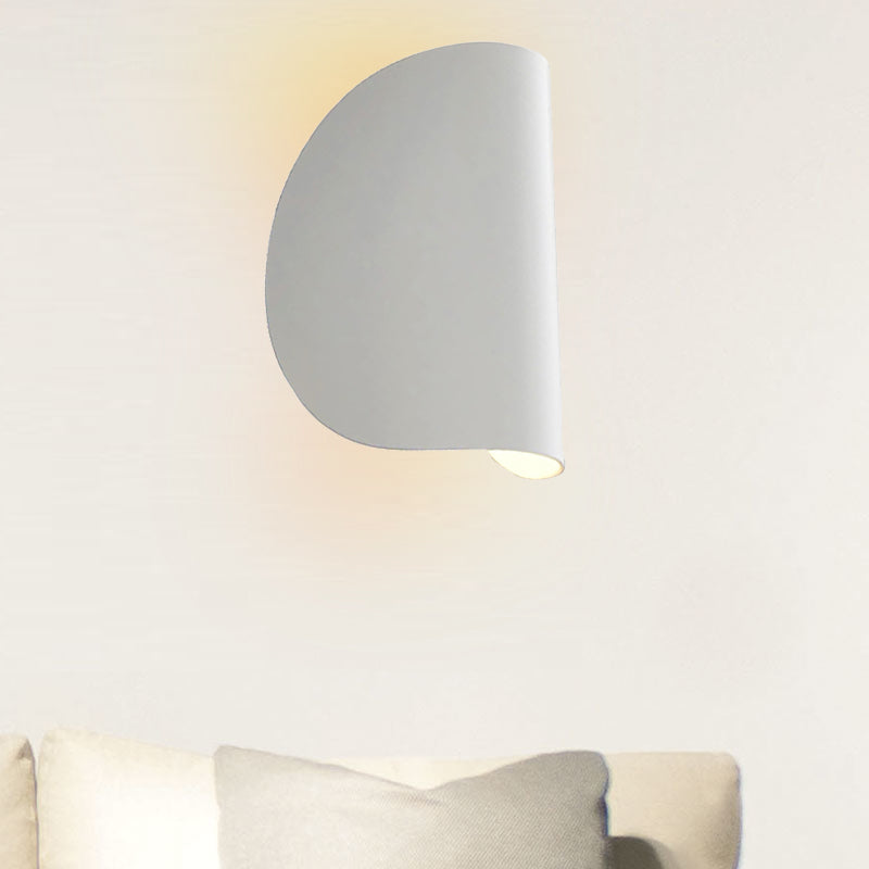 Folded Wall Sconce Light Simplicity Metal 1 Light Black/Grey/Silver Wall Mount Lighting for Bedroom