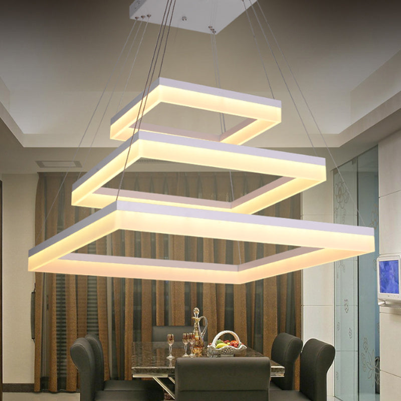 Lampada del lampadario acrilico quadrato Modernismo 1/2/3/3-TAST BIFE BIFFETTICA IN LUCE COLDA/BIANCA