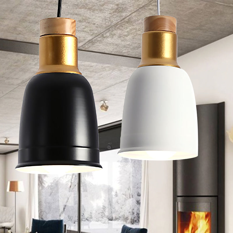 Bell Hanging Lighting Nordic Metal 1 Light Black/Grey/White Pendant Ceiling Light