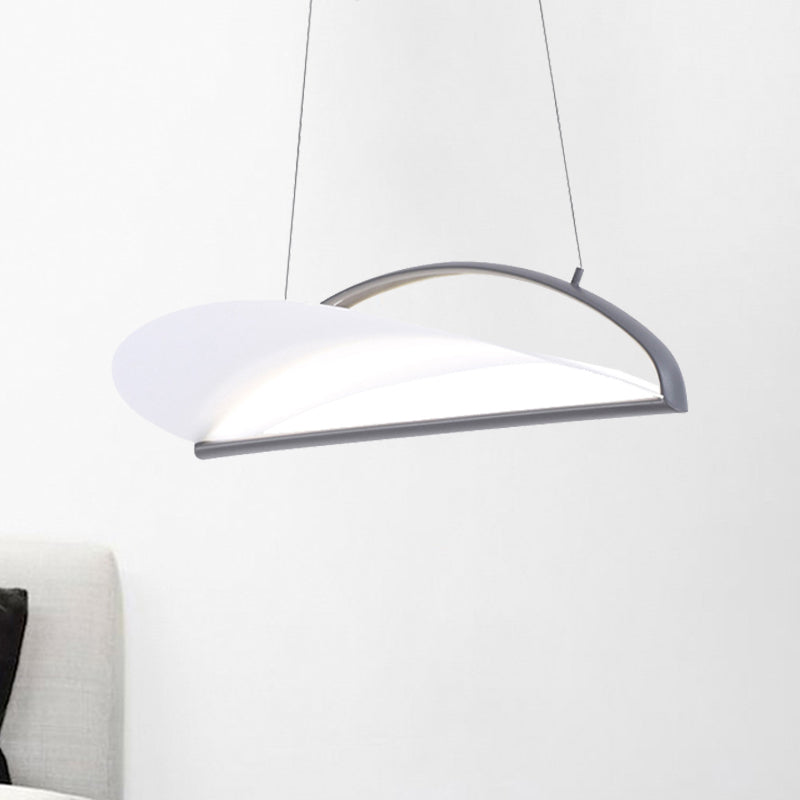 Lámpara de luz de techo ultra delgada gris/blanca lámpara colgante acrílica LED minimalista, 16.5 "/23.5" de ancho