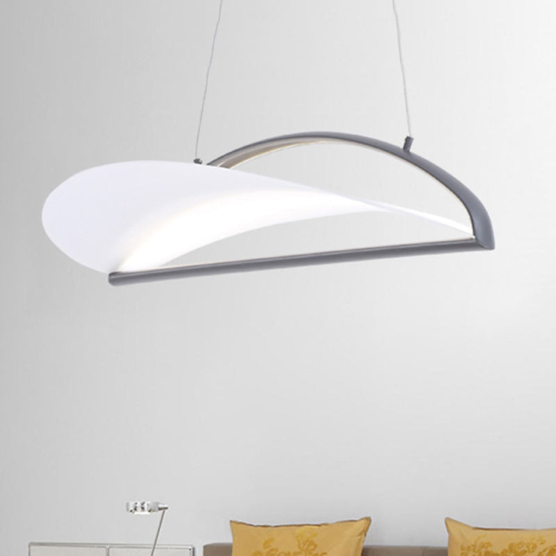 Lámpara de luz de techo ultra delgada gris/blanca lámpara colgante acrílica LED minimalista, 16.5 "/23.5" de ancho