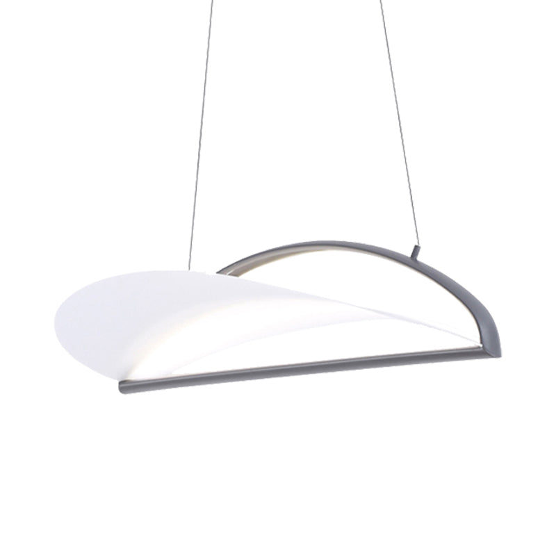Lámpara de luz de techo ultra delgada gris/blanca lámpara colgante acrílica LED minimalista, 16.5 "/23.5" de ancho