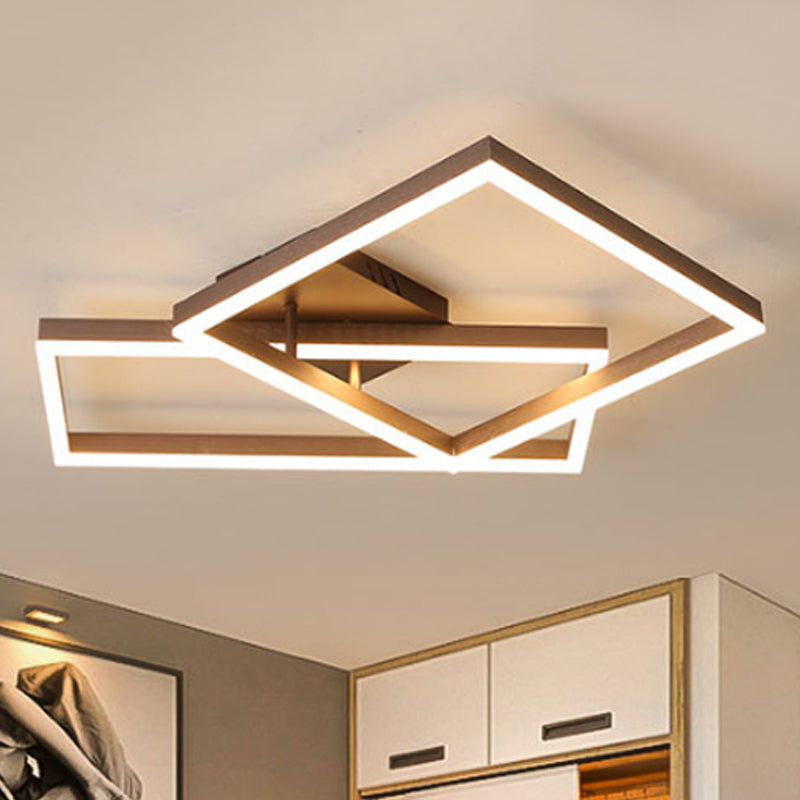 Metallgeometrische, halbbündige Beleuchtung, modernistische 2/3/4-Lichter, braune LED-Halbbündige-Montagelampe in weißem/warmem Licht