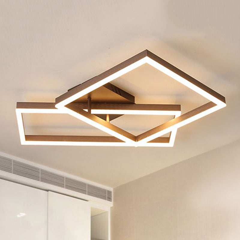 Metallgeometrische, halbbündige Beleuchtung, modernistische 2/3/4-Lichter, braune LED-Halbbündige-Montagelampe in weißem/warmem Licht