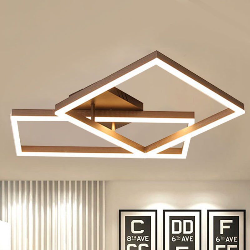 Metallgeometrische, halbbündige Beleuchtung, modernistische 2/3/4-Lichter, braune LED-Halbbündige-Montagelampe in weißem/warmem Licht