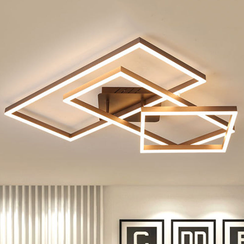 Metallgeometrische, halbbündige Beleuchtung, modernistische 2/3/4-Lichter, braune LED-Halbbündige-Montagelampe in weißem/warmem Licht