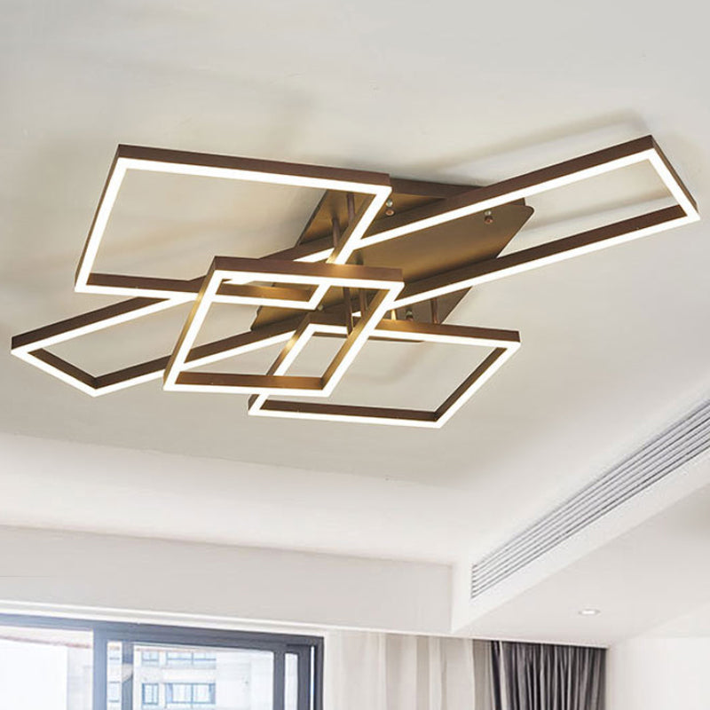 Metallgeometrische, halbbündige Beleuchtung, modernistische 2/3/4-Lichter, braune LED-Halbbündige-Montagelampe in weißem/warmem Licht