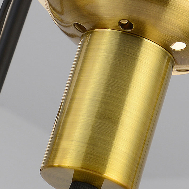 Lámpara de lámpara radial de metal contemporánea 2/4 luces doradas luz colgante colgante con sombra redonda de vidrio transparente