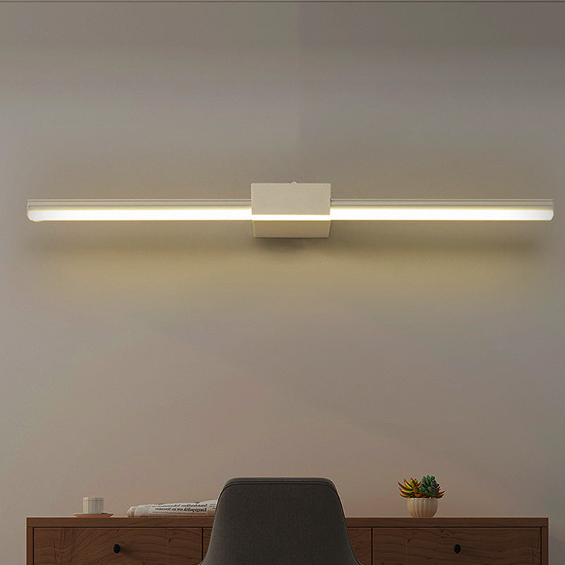 Lampada di vanità in metallo lineare LED contemporaneo LED bianco/nero Sconce da parete di vanità in luce naturale, largo 16 "/23.5" /31,5 "