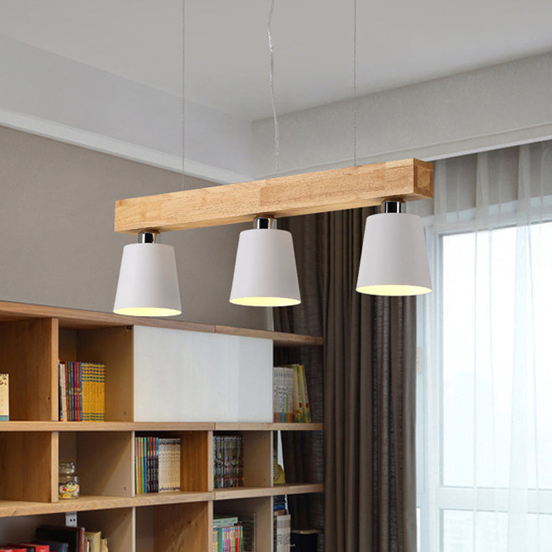 Sombra cónica de la isla de la isla Nordic Metal 3 luces Lámpara de techo de comedor Lámpara