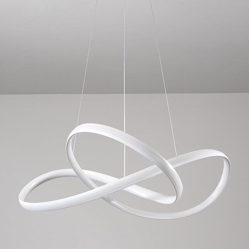 Seamless Curve Ceiling Pendant Light Simple Style Metal Dining Room LED Chandelier