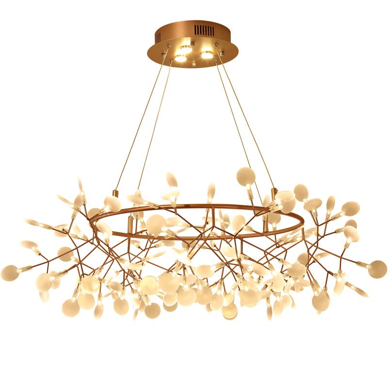 Designer Heracleum Chandelier Acrylic Living Room LED Pendant Light Fixture in Bronze